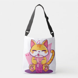 Bubble Tea Kitty Crossbody Tas