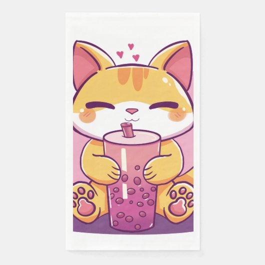 Bubble Tea Kitty Servet (Voorkant)