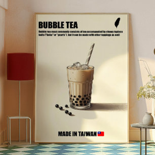 Bubble Tea Muurkunst, Boba Drank Trendy Keuken Poster