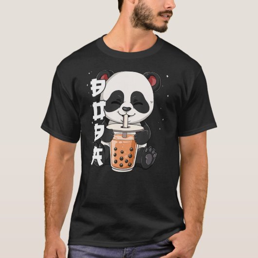Bubble Tea Panda Boba Tea T-shirt (Voorkant)