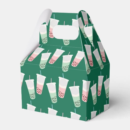 Bubble Tea Pattern Bedankdoosjes (Voorkant Zijde)