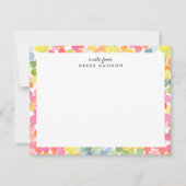 Bubble Tea Rainbow Gepersonaliseerde naam Monogram Notitiekaartje (Voorkant)