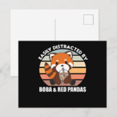 Bubble Tea Red Panda Chocolate Cute Animals Boba Briefkaart (Voorkant / Achterkant)