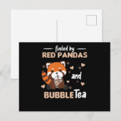 Bubble Tea Red Panda Chocolate Cute Animals Boba Briefkaart (Voorkant / Achterkant)