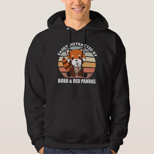 Bubble Tea Red Panda Chocolate Cute Animals Boba Hoodie (Voorkant)