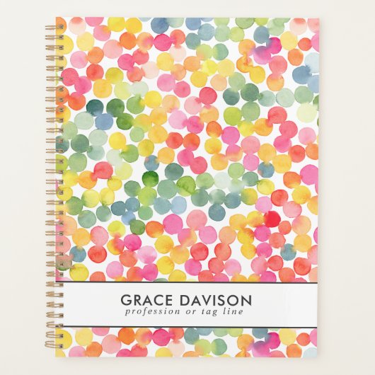 Bubble Tea Regenboog Roze Sinaasappel Groen CUSTOM Planner (Voorkant)