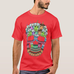 Bubble Tea Skull Shirt Mannen Boba Tea Gift Women 