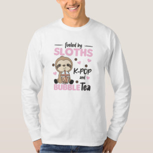 Bubble Tea Sloth Chocolate Cute Animals Boba T-shirt