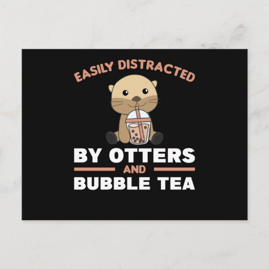 Bubble Tea Sloth met Chocolate Cute Animals Briefkaart (Voorkant)