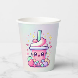 Bubble Tea Verjaardag Papier Party Cup Papieren Bekers