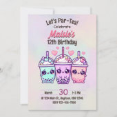Bubble Thé Anniversaire Fête Invitation (Devant)