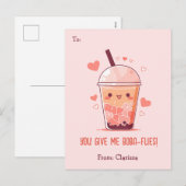 Bubble Thé Valentines Carte de jour Enfants amusan (Devant / Derrière)