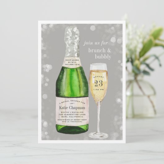 Bubble Toast | Uitnodiging tot Brunch & Bubble Sho (Staand voorkant)