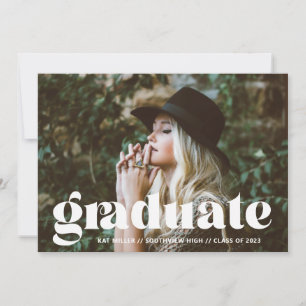 Bubble Trendy Afstuderen Announement Kaart