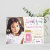 Bubble Verjaardag Bedankt Card | Roze en Goud Kaart (Staand voorkant)