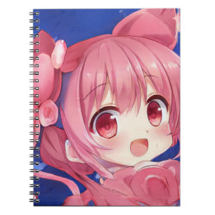 Bubblegum aardbei roos chibi anime meisje manga notitieboek