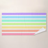 Bubblegum arc-en-ciel et bandes blanches (Serviette de bain)