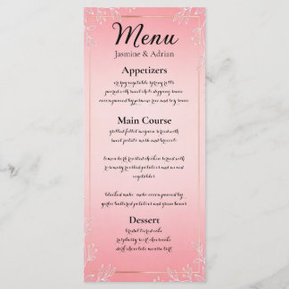 Bubblegum Blush Bruiloft Menu
