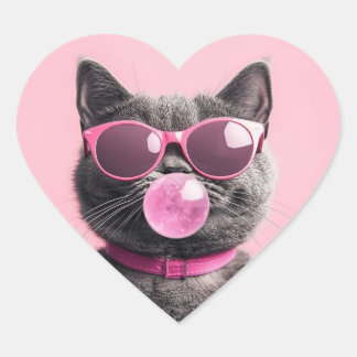 Bubblegum Kat Kopje Hart Sticker