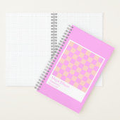 Bubblegum/Peach Modern Checkerboard Notebook Notitieboek (Binnen)