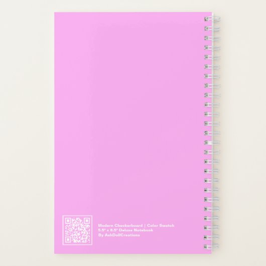 Bubblegum/Peach Modern Checkerboard Notebook Notitieboek (Achterkant)