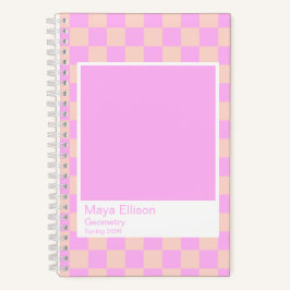 Bubblegum/Peach Modern Checkerboard Notebook Notitieboek