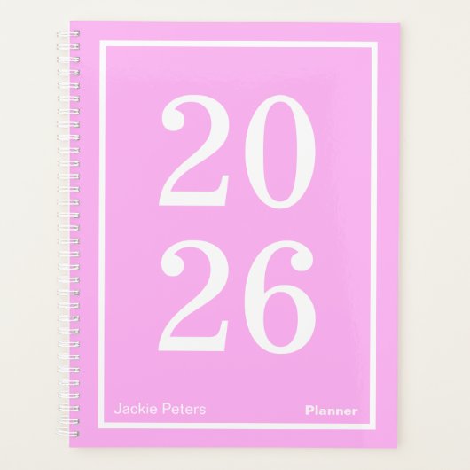 Bubblegum Pink Big Year Large Planner (Voorkant)
