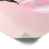 Bubblegum Pink Girly Koe Poster (Hoek)