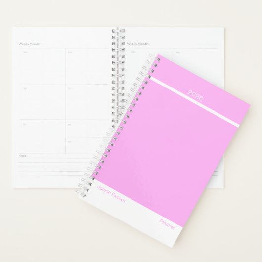 Bubblegum Pink Minimalist Planner (Devant avec enveloppe)