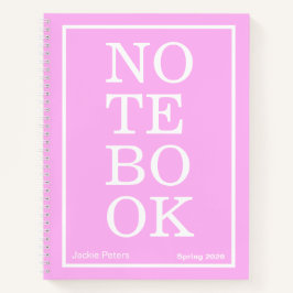 Bubblegum Pink Modern Big "NOTEBOOK" Notebook Notitieboek