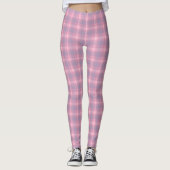 Bubblegum Pink Plaid Leggings (Voorkant)