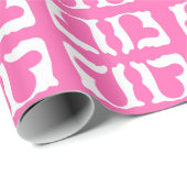 Bubblegum Roze en witte harten Cadeaupapier (Rol Hoek)