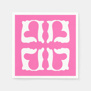 Bubblegum Roze en witte harten Servet