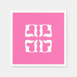 Bubblegum Roze en witte harten Servet
