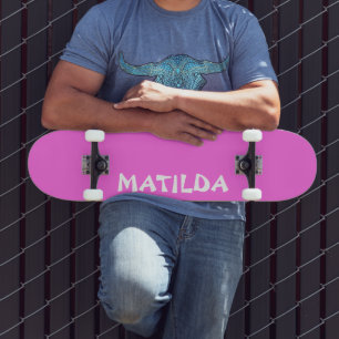 Bubblegum Roze Moderne Naam   Stijlvol Trendy Skateboard