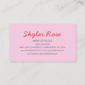 Bubblegum Roze Rood Girly Schattige Visitekaartje (Achterkant)