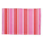 Bubblegum Roze Rood Verticale Strepen Design Kussensloop (Achterkant)