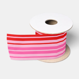 Bubblegum Roze Rood Verticale Strepen Design   Lint
