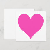 Bubblegum Roze Schattige Hart Vorm Kaart (Voorkant / Achterkant)
