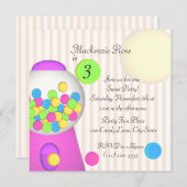 Bubblegum Snoep Verjaardag Kaart (Voorkant / Achterkant)