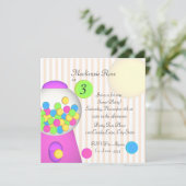 Bubblegum Snoep Verjaardag Kaart (Staand voorkant)