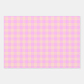 Bubblegum & Soft Peach Ombre Checkered Gingham Inpakpapier Vel (Voorkant 3)