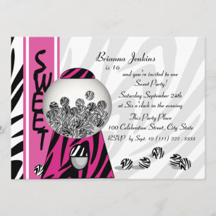 Bubblegum Stripes/ Roze Kaart