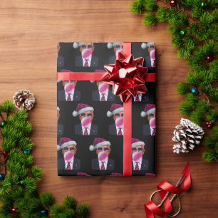 Bubblegum Trump Blowing Bubble Gum Christmas Pink Cadeaupapier