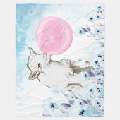 Bubblegum Waterverf Pygmee Moeder & Baby GetYerGoa Fleece Deken (Voorkant)