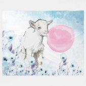 Bubblegum Waterverf Pygmee Moeder & Baby GetYerGoa Fleece Deken (Voorkant (Horizontaal))