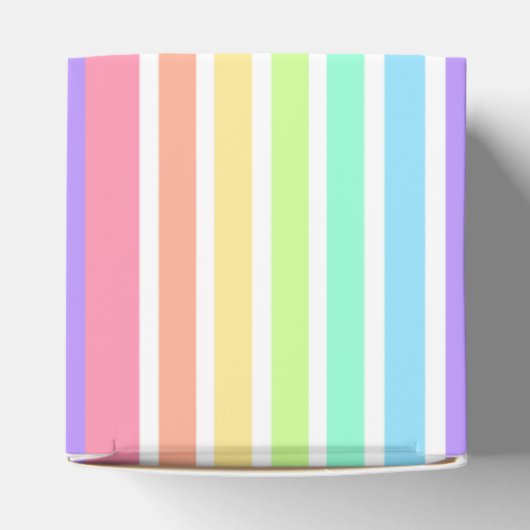 Bubblegumregenboog en witte strepen bedankdoosjes (Bovenkant)