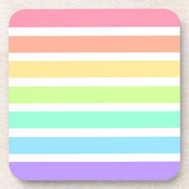 Bubblegumregenboog en witte strepen bier onderzetter