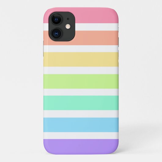 Bubblegumregenboog en witte strepen Case-Mate iPhone case (Achterkant)