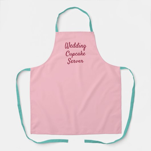 Bubblegumroze, blauwgroen, cupcake bruiloft server schort (Voorkant)
